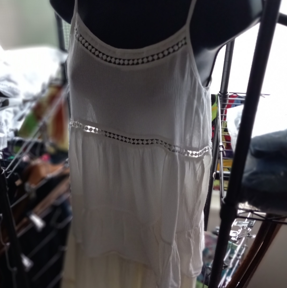 Cream flare shirt and flare skirt